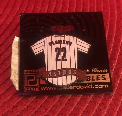 Houston Astros Roger Clemens Pin   MLB Baseball Jersey Lapel  New Old Stock - Image 1 of 2