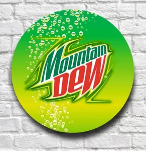 MOUNTAIN DEW Wall Sign Plaque Retro Pub Bar Beer Man cave den Shop Soft Drinks - Picture 1 of 12