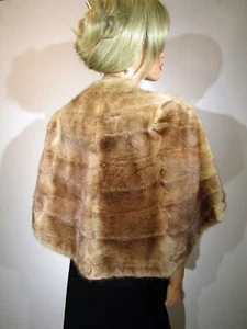 Bufanda envolvente vintage rubia esquilada estola castor EXCELENTE - Imagen 1 de 8