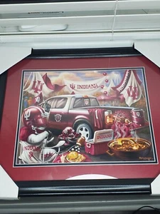IU Football Indiana Hoosiers Framed Print DONA GELSINGER Tailgate Brand New - Picture 1 of 12