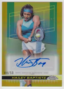 2024 Topps Chrome Tennis Hailey Baptiste Autograph Gold Refractor Auto 44/50 - Picture 1 of 2