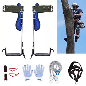 Tree Climbing Spike Kit Spurs 2 Gears with Harness Climbing Glove Adjustable - Picture 1 of 11