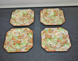4 x MIDWINTER BURGLEM POTTERY FLORAL 7" BOWLS DISHES FRUIT Pudding - Picture 1 of 6