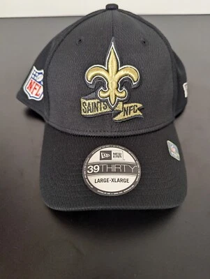 Новый Орлеан святых New Era 39Thirty черный NFL футбол L/XL Flex шляпа крышка NFC новый - Изображение 1 из 4
