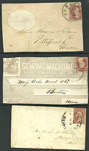 1861 US Large collection of rare old Cut Square Stamp & envelope, Sewing Machine - Picture 1 of 12