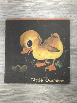 Quebra-cabeça vintage Little Quacker Tray patinho e lagarta - 8 peças - Imagem 1 de 2