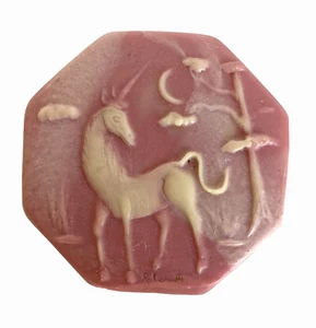 Vintage 1975 Pink Unicorn Comp Marble Jewelry/Trinket Box by Jewelry - Picture 1 of 9