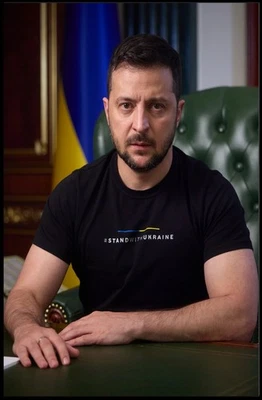 Retrato presidencial Stand With Ukraine - Póster Volodymyr Zelenskyy Foto 1 de 4