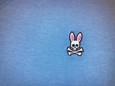 Psycho Bunny Boys Blue Pima Cotton V Neck T Shirt Size 5 40" Chest Lk Nw! - Image 1 of 4
