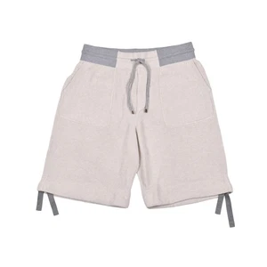 BRUNELLO CUCINELLI HERREN 100 % BAUMWOLLE ZWEIFARBIG GRAU STRICK MODE GYM SHORTS - Bild 1 von 2