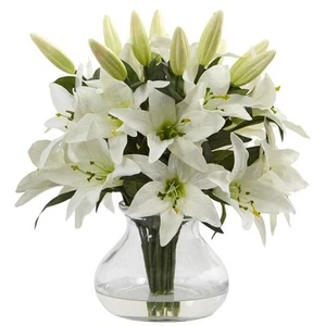 Artificial Lily Arrangement with Vase - Picture 1 of 3