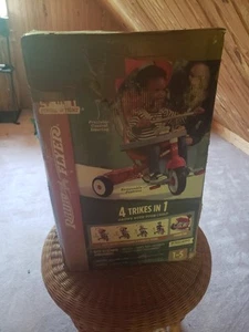 Radio Flyer 4 in 1 Steer Stroll Adjustable Trike Tricycle Push Canopy Basket - Picture 1 of 7