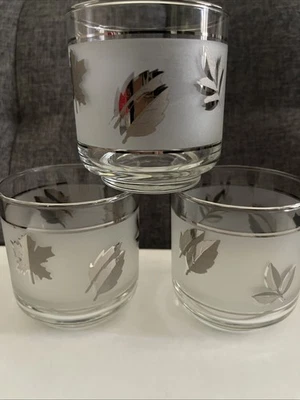 LIBBEY 3" Old Fashioned SILVER LEAF On The Rocks Glass - Conjunto de 4 - Imagem 1 de 4