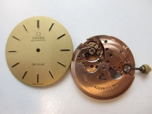 Omega cal. 711 Swiss vintage automatic watch movement - cabouchon crown- running - Picture 1 of 6