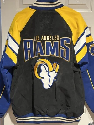 Chaqueta Universitaria de Gamuza y Cuero Sintético de Los Ángeles, Rams Equipo NFL Nueva XL Foto 1 de 2