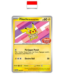 Pokémon Card – Pikachu Batik Rose Sealed 190/SV-P – Indonesian - Picture 1 of 2