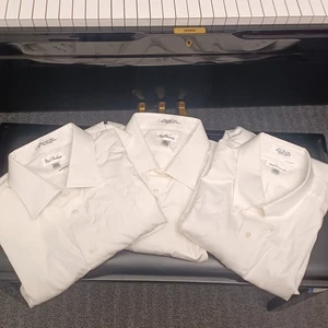 3 Paul Fredrick White Shirt 17.5 36 Imperial 100s Two Ply Broadcloth Pinpoint - Picture 1 of 9