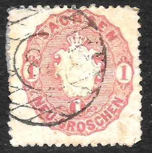 ALEMANIA SAXONY SC#17 1863 USADO - Imagen 1 de 1