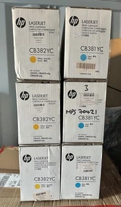 6 x HP LaserJet Cyan & Yellow - CB381YC & CB382YC | Job Lot | Auction - Picture 1 of 3