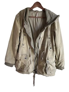 Free People Surplus Full Zip Jacke Damen XS oversized Mantel distressed Utility - Bild 1 von 16