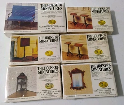 The House of Miniatures X-ACTO Lot of 6 Dollhouse Furniture Kits  - Image 1 of 4