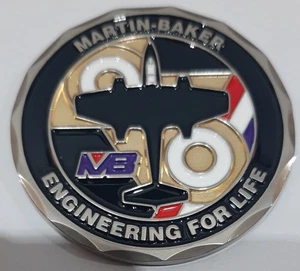 RAF /USAF CHALLENGE COIN MARTIN BAKER EJECTION METEOR TEST AIRCRAFT  ROM RARE - Picture 1 of 2
