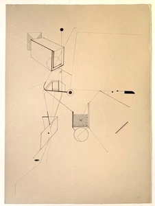 Randall Timmons 1979 Firmado a Mano Titulado Fechado Único Dibujo Abstracto - Imagen 1 de 5