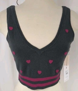 NUOVO Reggiseno Maglione Pigiama Spiritual Gangster GRANDE Grigio Cuore Grafica Misto Cashmere - Foto 1 di 11