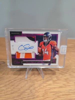 2018 Panini One  Dual Patch Autographs Courtland Sutton #58 Purple 11/25 - Image 1 of 2