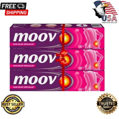 Crema para aliviar el dolor Moov para dolor de espalda, dolor articular, dolor de rodilla, dolor muscular 30 g x 3 Foto 1 de 4
