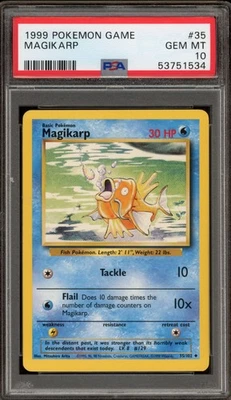 Pokemon Magikarp Base Set Unlimited #35 PSA 10 Gem Mint - Image 1 of 2