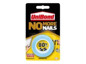 Unibond No More Nails Permanent Mounting Tape Roll 19mm x 1.5m Blue UNI781742 - Bild 1 von 3