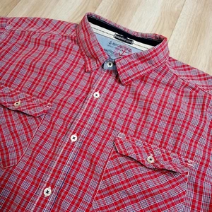 Chemise Nautica homme XXL manches courtes boutonnée rouge à carreaux coton légère - Photo 1/12