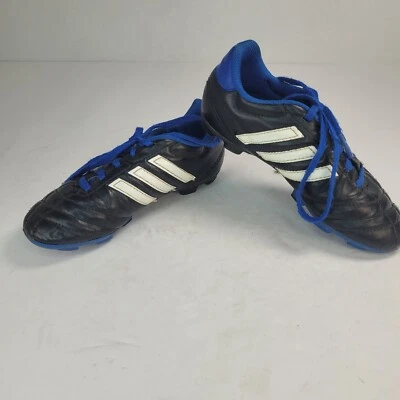 Adidas Soccer Shoes Boys Size 1 Goletto IV  Soccer Cleats Black Blue G95949 - Image 1 of 4