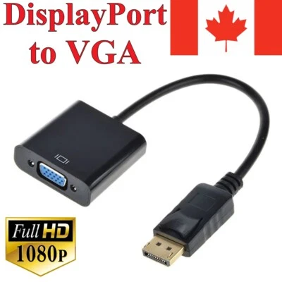 Display Port to VGA Adapter Cable DisplayPort DP Converter For PCTV Monitor - Image 1 of 4