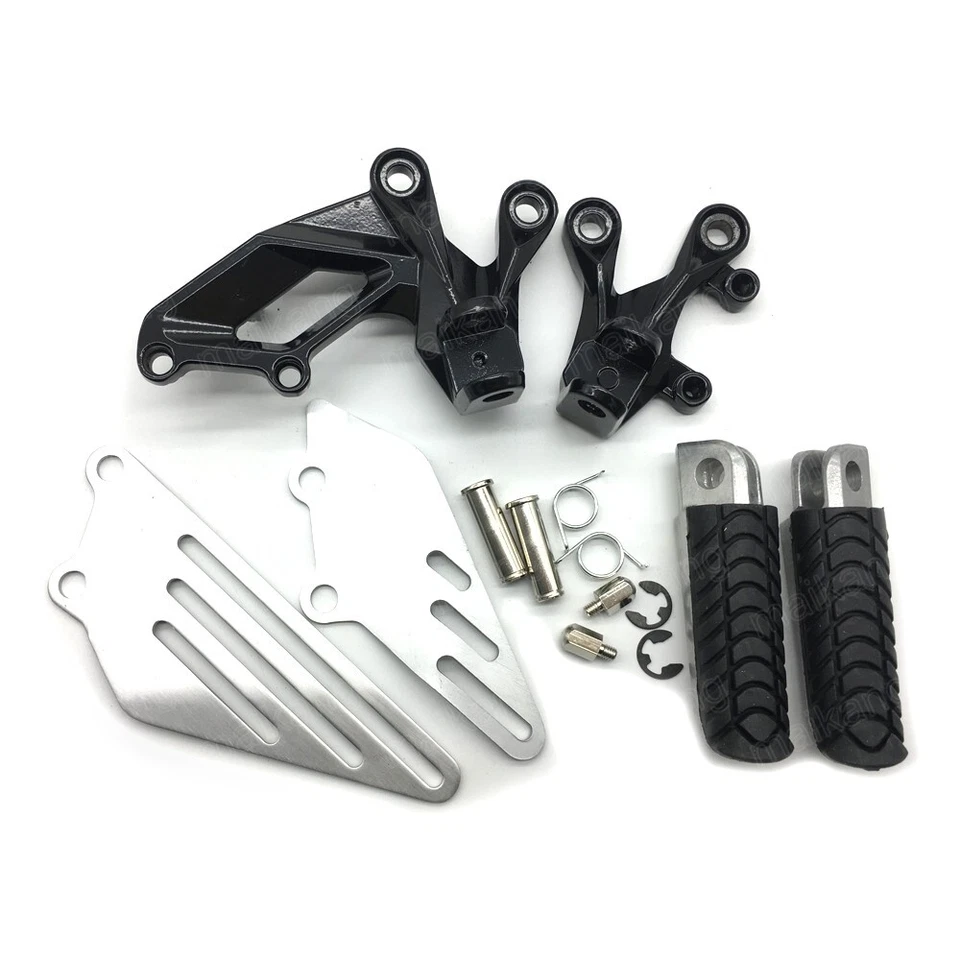 New Black Front Foot Pegs Bracket Fit for Kawasaki Ninja ZX14 ZX14R 2006-2018 17 - Imagem 1 de 4