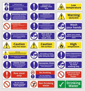 Catering Restaurant Kitchen Food Preparation Health and Safety Sign - Picture 1 of 32