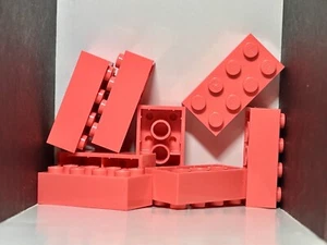 LEGO Parts Lot x (8) Ct ~ Coral Brick 2 x 4 ~ No 3001 - Picture 1 of 1