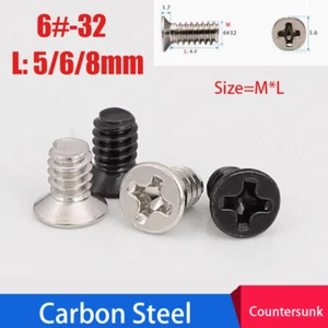 UNC 6#32*5/6/8mm Countersunk Head Phillips Screw Computer PC Case Flat Head Bolt - Afbeelding 1 van 18