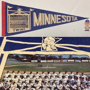 Rare 1971 Vintage Minnesota Twins Baseball Mlb 11.5x29.5 Pennant Flag - Picture 1 of 12