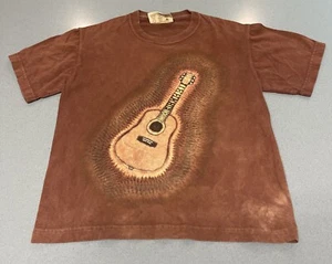 The Mountain Acoustic Guitar Tie Dye T- Shirt Youth Size M Brown - Picture 1 of 4