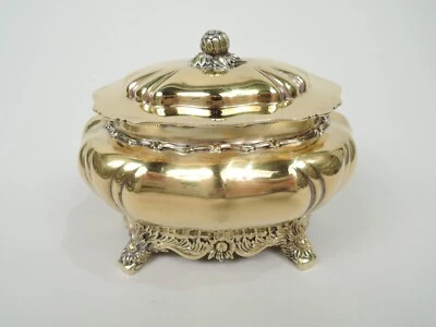 Caja de crisantemo Tiffany 11133 antigua americana dorada plata de ley 1892/1902 Foto 1 de 4