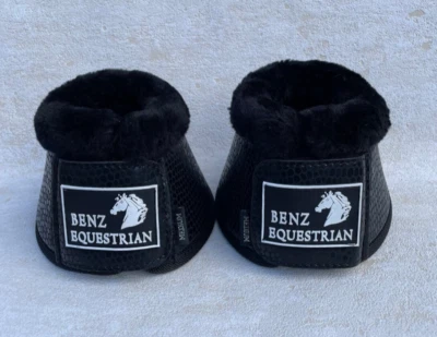 BENZ EQUESTRIAN SCHWARZE SCHLANGENHAUT OVERREACH NEOPREN GLOCKENSTIEFEL FLEECE FLAUSCH PONY COB FULL XFULL