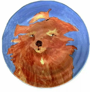 Anthropologie Dog Plate Bianca Furry Friends Carole Atkins Dessert Side Salad - Picture 1 of 1