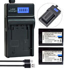 2x Li-ion Battery +LCD Charger for Sony DCR-HC18E, 1150mAh 7.4V NP-FV30, NP-FV50