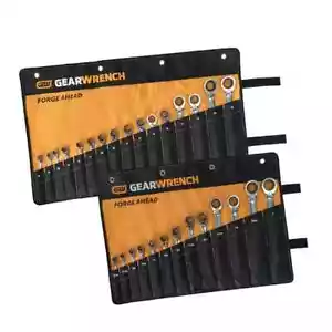 Gearwrench 16 Piece Metric & Bonus 13 Piece SAE Reversible Wrench Set 9602RNG - Picture 1 of 10