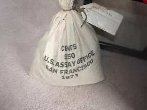 Sealed Original Mint Bag 1973 S San Francisco Lincoln Cent Penny BU 5000 coins - Picture 1 of 4