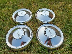 Set of Four 1963 Studebaker Lark Dog Dishes- Recently Chome Cleaned