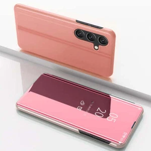 Plated Mirror Horizontal Flip Leather Phone Case with Holder, For Samsung Galaxy - Picture 1 of 31