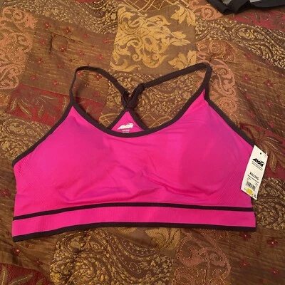 NUEVO Sujetador deportivo acolchado atlético sin costuras AVIA para mujer figura completa - fucsia XXL Foto 1 de 4